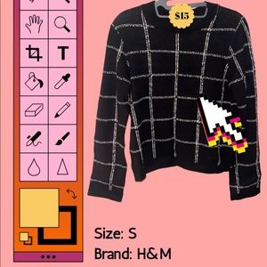 H&M Black and White Pattern Sweater
